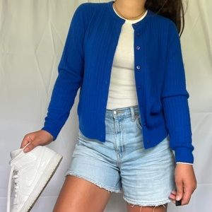 Blue cardigan sweater